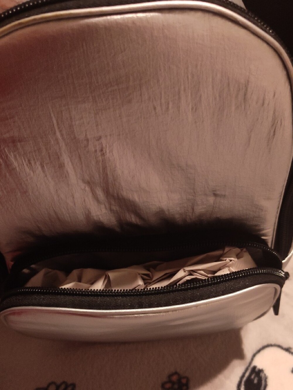 Metallic Silver Mini  Backpack - Picture 4 of 5